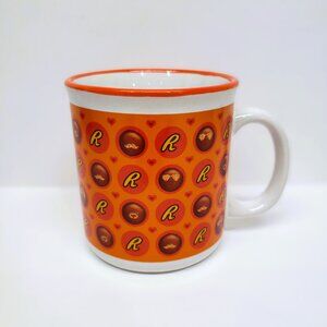 Reese's Peanut Butter Cup Mug Tea Coffee Logo Orange Lips Mustache Bowtie
